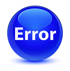 Error glassy blue round button