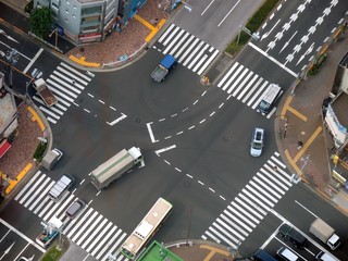 上空から見た交差点