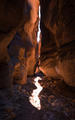 Sun snake appearing at noon in Buckskin Gulch, Utah