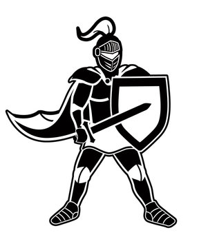 Knight Warrior with Shield and Sword