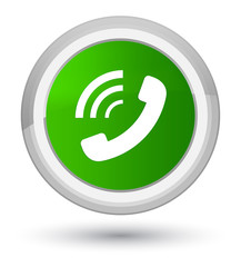 Phone ringing icon prime green round button