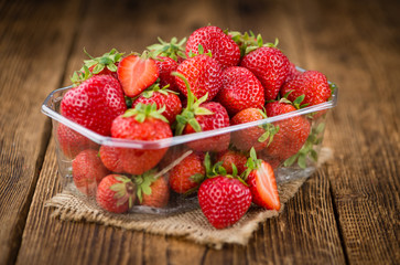 Portion of Strawberries, selective focus
