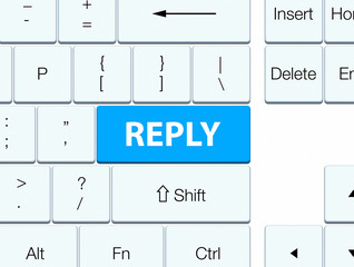 Reply cyan blue keyboard button