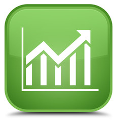 Statistics icon special soft green square button