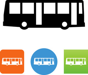 Passenger Bus Side View Icon - Illustration