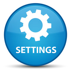 Settings special cyan blue round button