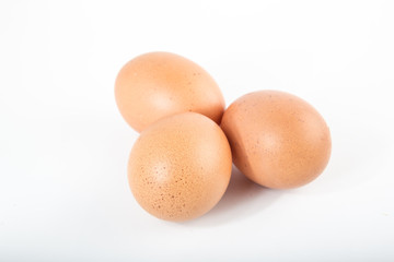 Egg on the white background