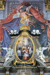 Obraz premium Jean-Marie Vianney. Eglise Santa Maria Maggiore. Santa Maria Maggiore. Italie. / John Vianney, the patron saint of parish priests. Santa Maria Maggiore church. Santa Maria Maggiore. Italy...