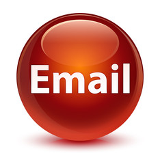 Email glassy brown round button