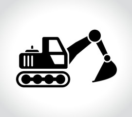 excavator icon on white background