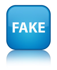 Fake special cyan blue square button