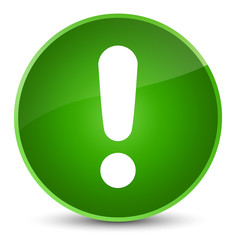 Exclamation mark icon elegant green round button