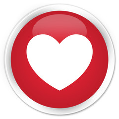Heart icon premium red round button