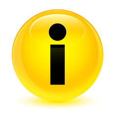 Info icon glassy yellow round button