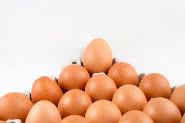 Eggs on the white background