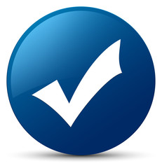 Validation icon blue round button