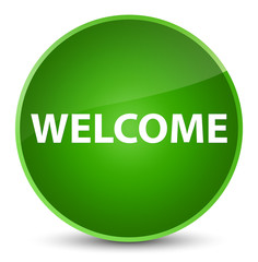 Welcome elegant green round button