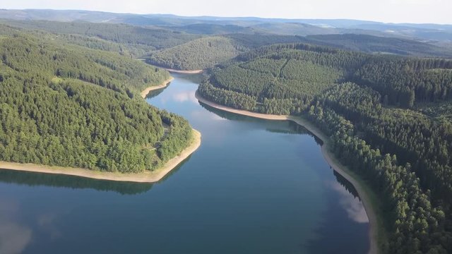 The Obernau dam lake in Siegerland, Germany