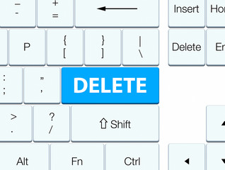 Delete cyan blue keyboard button