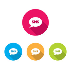 SMS Icons With Long Shadow