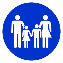 family blue circle icon