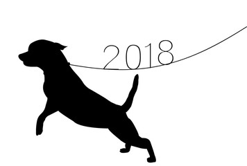 戌　散歩　年賀状　背景