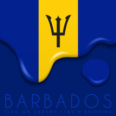 National Flag on Creamy Liquid Dripping : Vector illustration