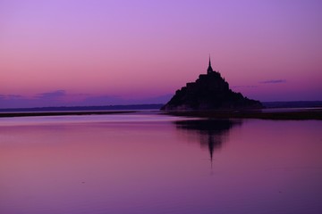 モンサンミッシェルの夕焼け