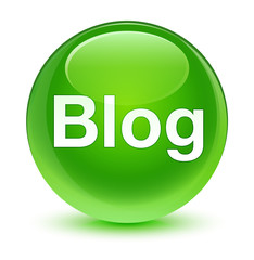 Blog glassy green round button