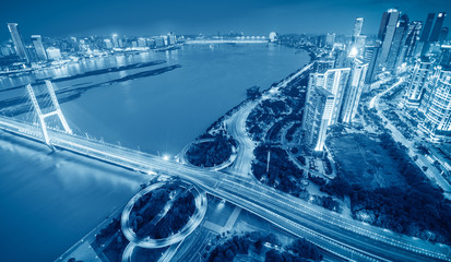 China's Shenzhen city in the night