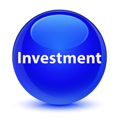 Investment glassy blue round button