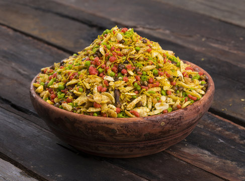 Indian cuisine navratan mixture namkeen