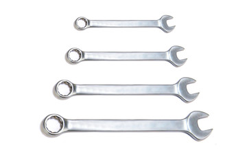 wrench tool on isolated white background with copy space