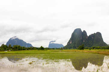 Mountain with sky and cloud texture background