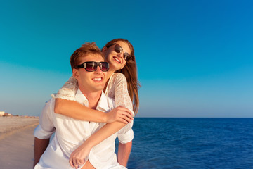 two lovers on beach