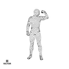 Strong men. Sport symbol. Vector ilustration for design.