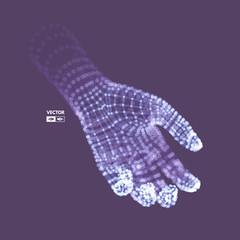 Human Arm. Hand Model. Connection structure. Future technology concept. 3D Vector illustration.
