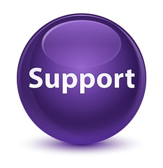 Support glassy purple round button