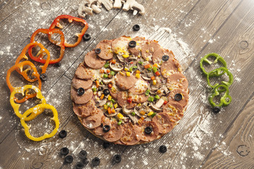 Freshly baked homemade pizza