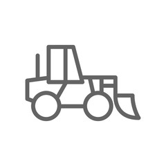 Simple wheel loader line icon. Symbol and sign vector illustration design. Editable Stroke. Isolated on white background