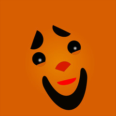 Lovely little face with a black beard. Vector illustration