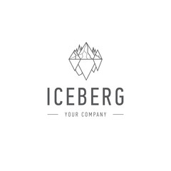 Fototapeta premium Iceberg triangle of cold mountain abstract and logo design or template hill business icon of company identity symbol concept. Iceberg,