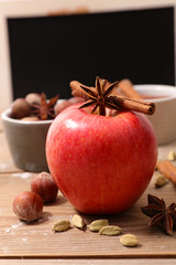 red apple with spices