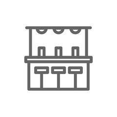 Fototapeta premium Simple bar counter line icon. Symbol and sign vector illustration design. Editable Stroke. Isolated on white background