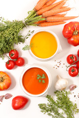 bowl of soup and ingredients