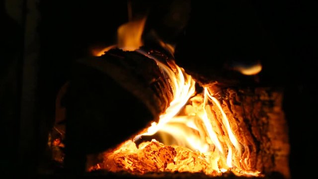 Firewood burning in stove