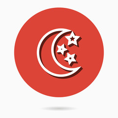 Moon star - vector icon.