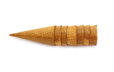 Ice cream cones isolated on white background.