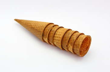 Ice cream cones isolated on white background.