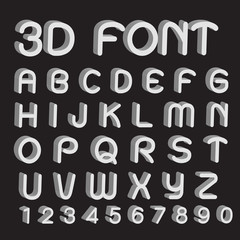 3D font letters and numbers